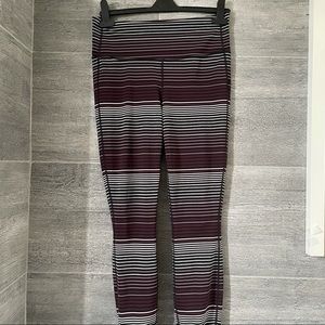 Athleta Expanse Purple Stripe Chaturanga Leggings